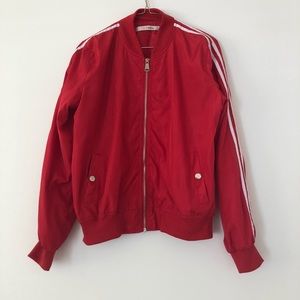 Striped Red Bomber Jacket NWOT